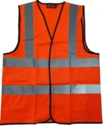 HI-VIS VEST WITH REFLECTIVE TAPE ORANGE OR YELLOW - Image 2