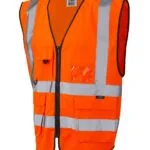 EXECUTIVE HI-VIS VEST WITH ZIP & POCKETS ORANGE