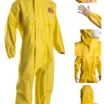 DISPOSABLE COVERALL WITH TAPE & HOOD. TYPE 3 4 5 6