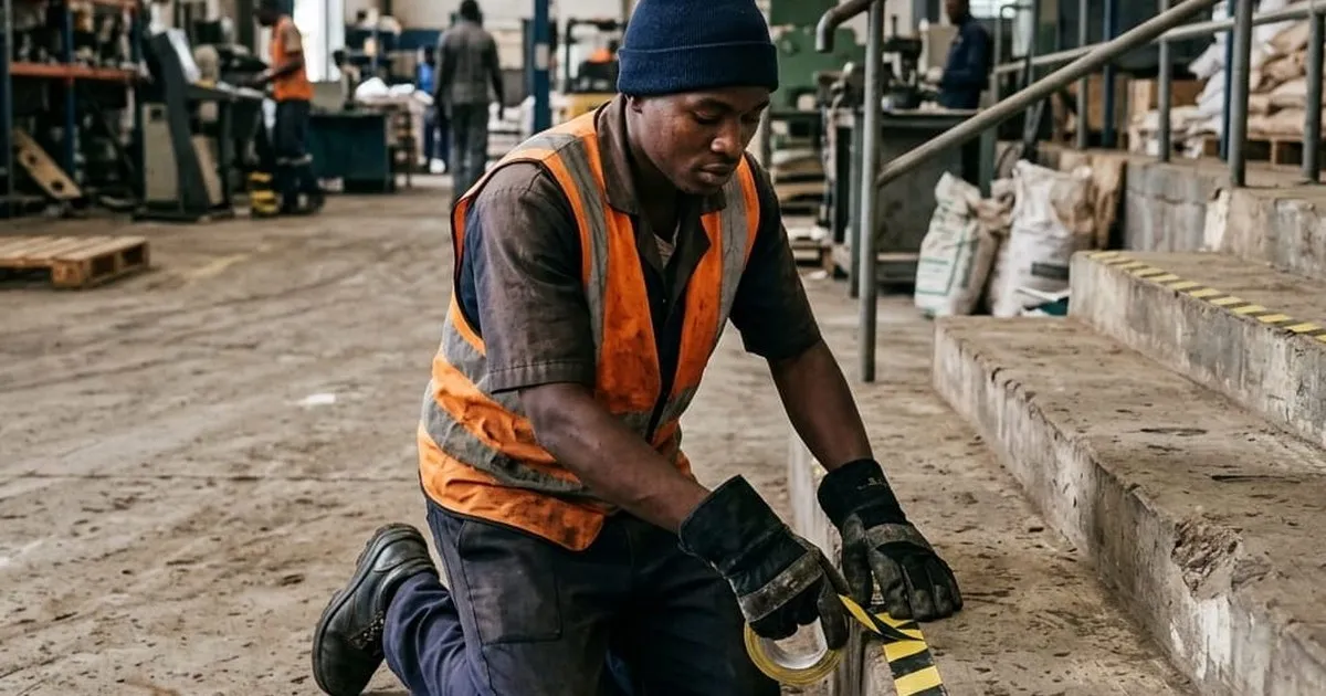 Hi-vis hazard marking tape for cordoning, floor marking and vehicle conspicuity in Kenya